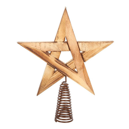 Wooden Pentagram Tree Topper